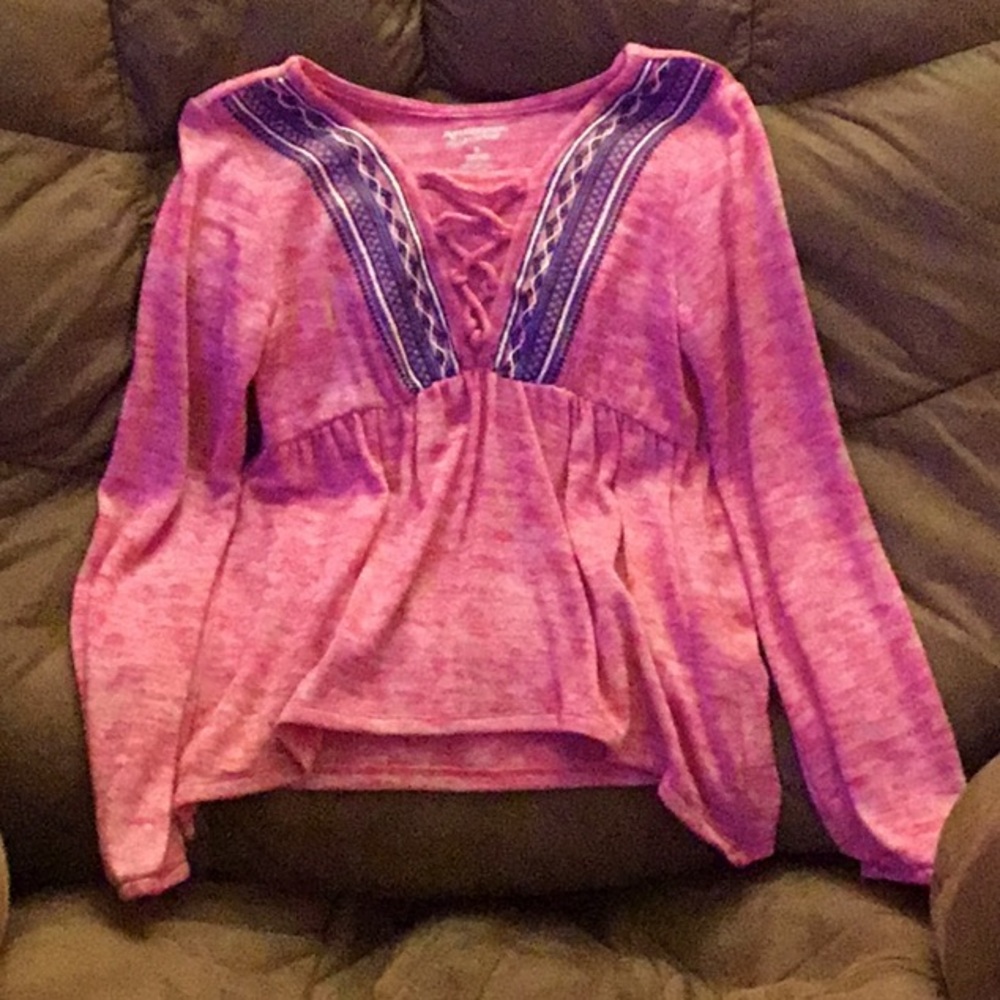 Arizona Girls Pink Long-Sleeve Top Size M 10/12 Never Worn